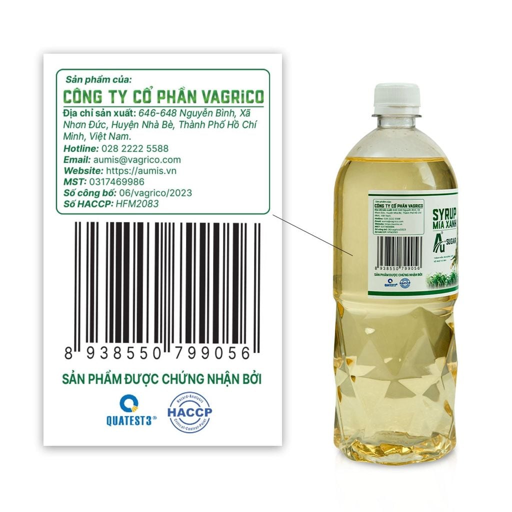 Đường Mía Nước Xanh Au+Sugar 1L