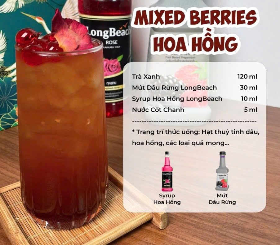 Mứt Longbeach Dâu Rừng Mixed Berries Puree 900ml