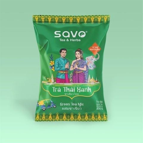 Trà Rời Thái Xanh Savo Vị Nguyên Bản 200g