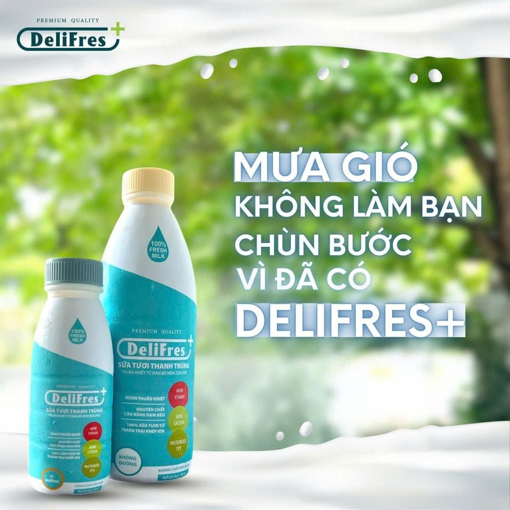 Sữa Tươi Thanh Trùng DeliFres+ Không Đường