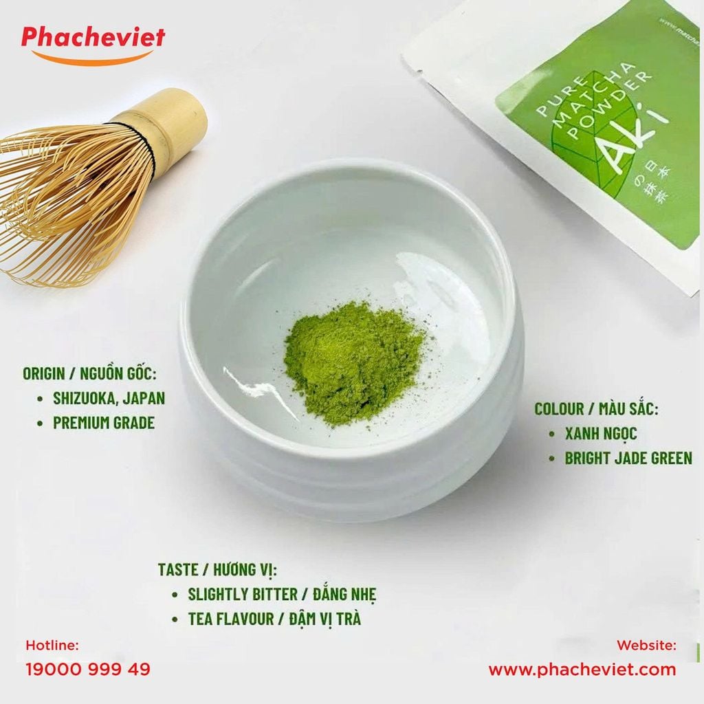Bột Trà Xanh Matcha Aki Nhật Bản 100g