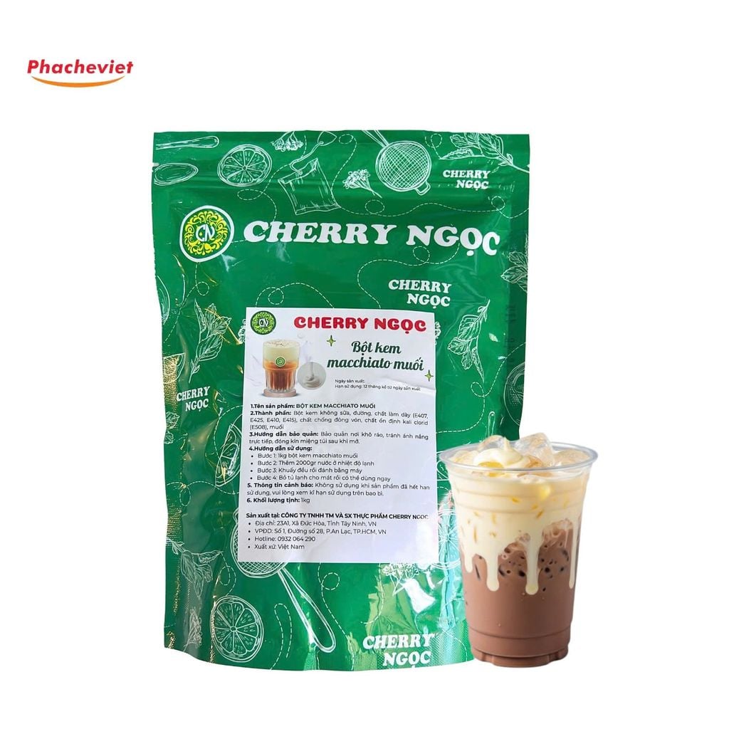 Bột Kem Machiato Cherry Ngọc 1Kg