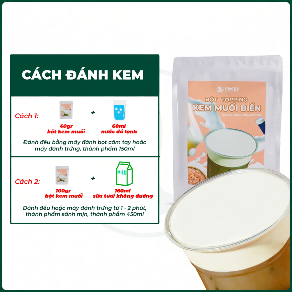 Bột Kem Topping Muối Biển BKB 500gr