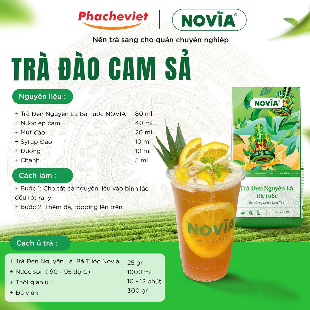 Trà Đen Nguyên Lá Bá Tước Novia 500g