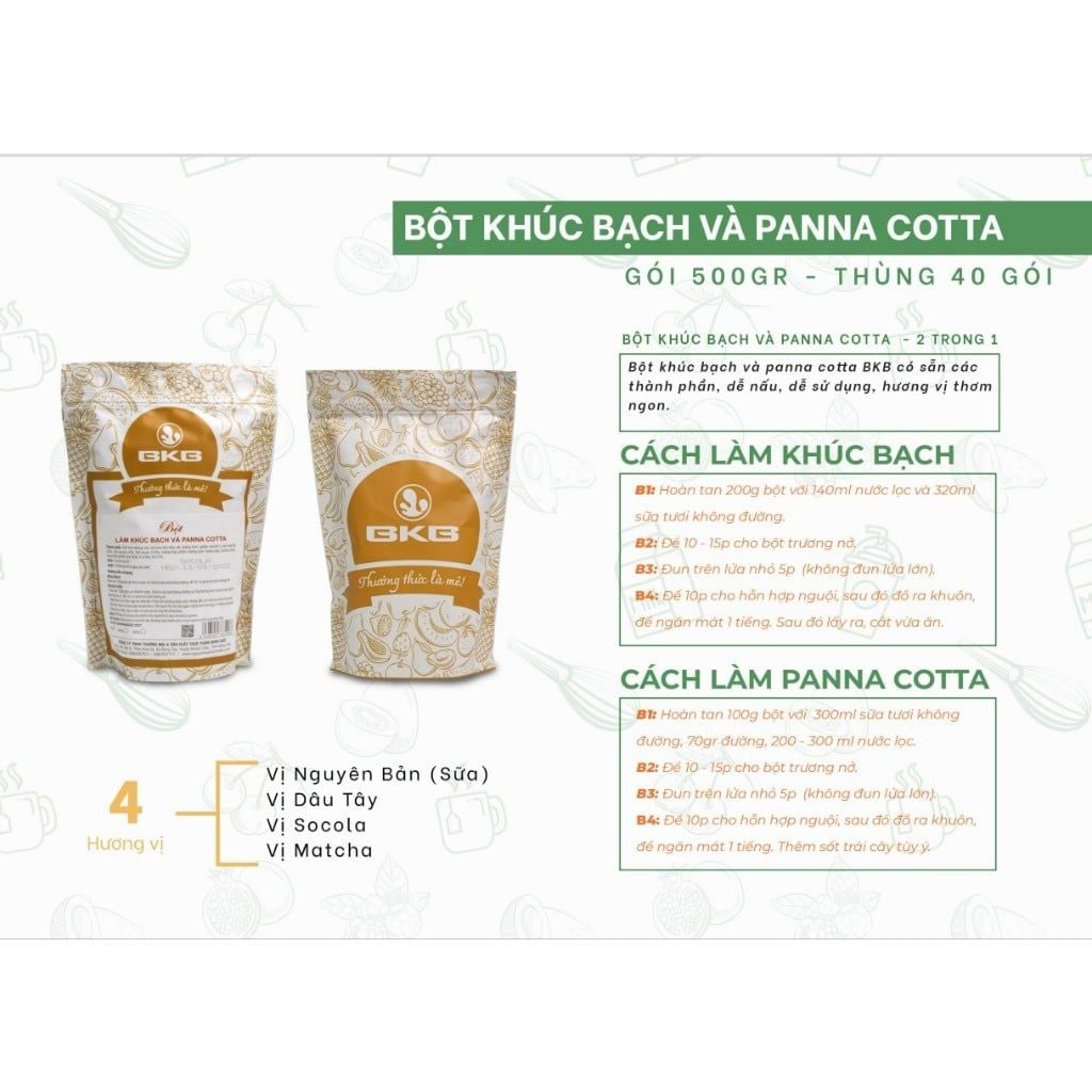 Bột Làm Khúc Bạch Và Panna Cotta BKB 500g