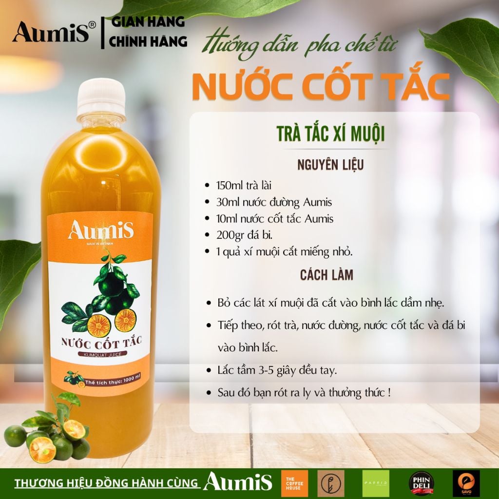 Nước Cốt Tắc Aumis 1L