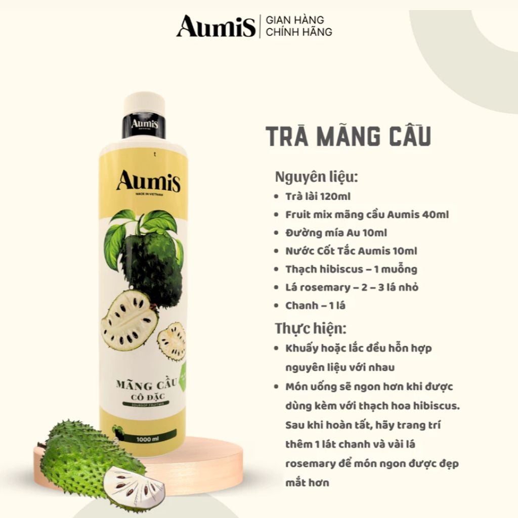 Mứt Mãng Cầu Cô Đặc AUMIS 1L