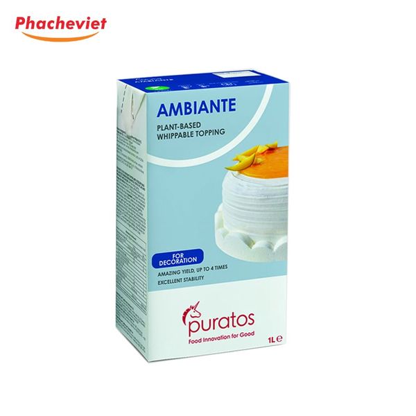 Kem Whipping Topping Ambiante Béo Thực Vật  Hộp 1L