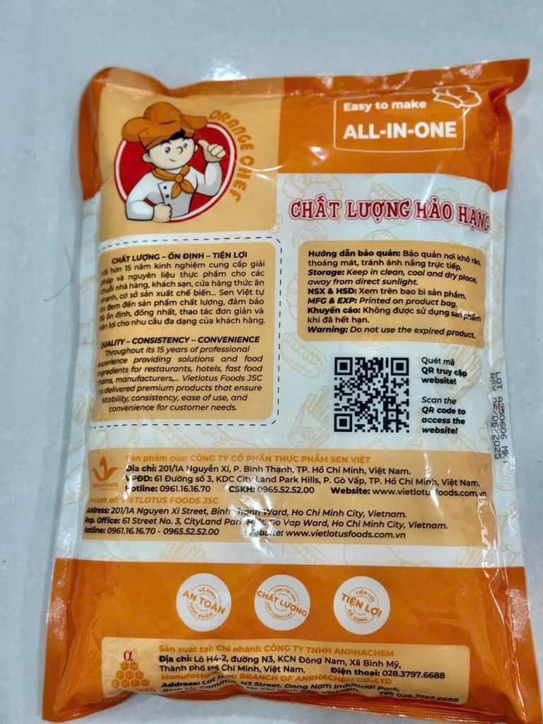 Bột Chiên Gà Giòn All in One Orange Chef