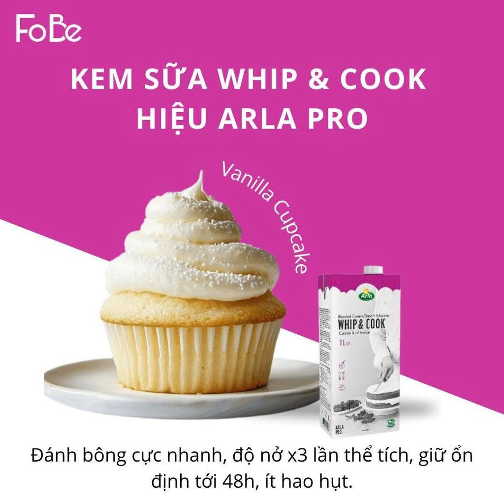 Kem Sữa Whip Cook Arla Pro 30% Béo Hộp 1 Lít