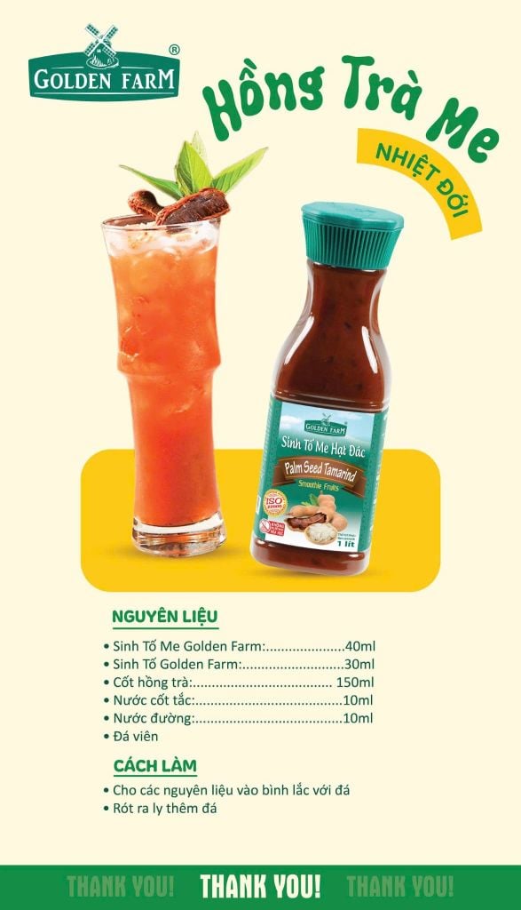 Sinh Tố Golden Farm Me Hạt Đác 1L