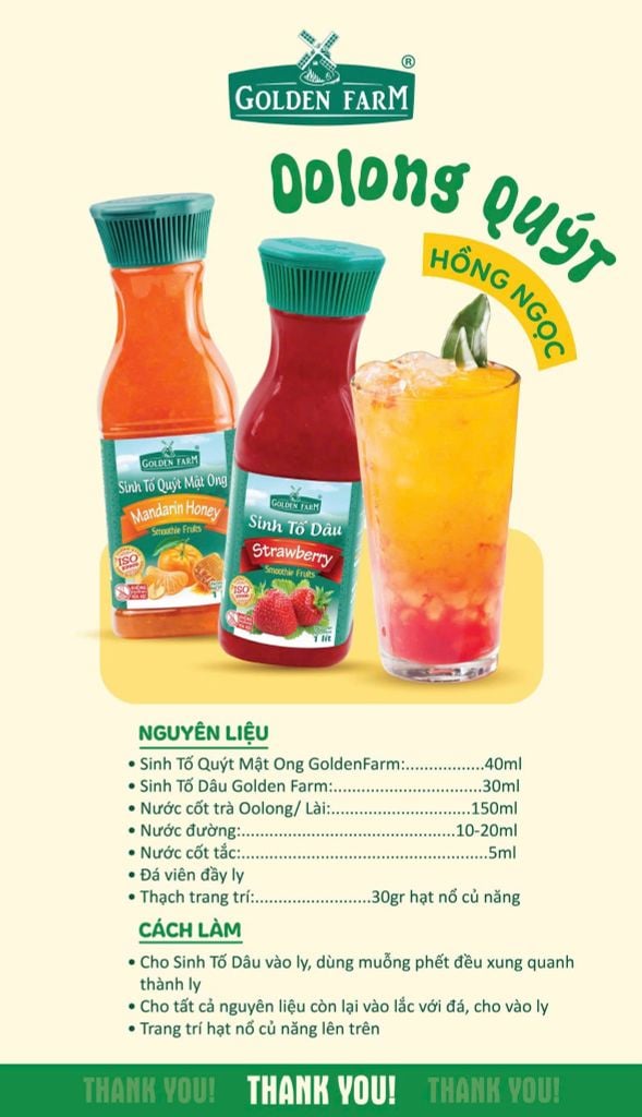 Sinh tố Golden Farm Dâu 1000ml