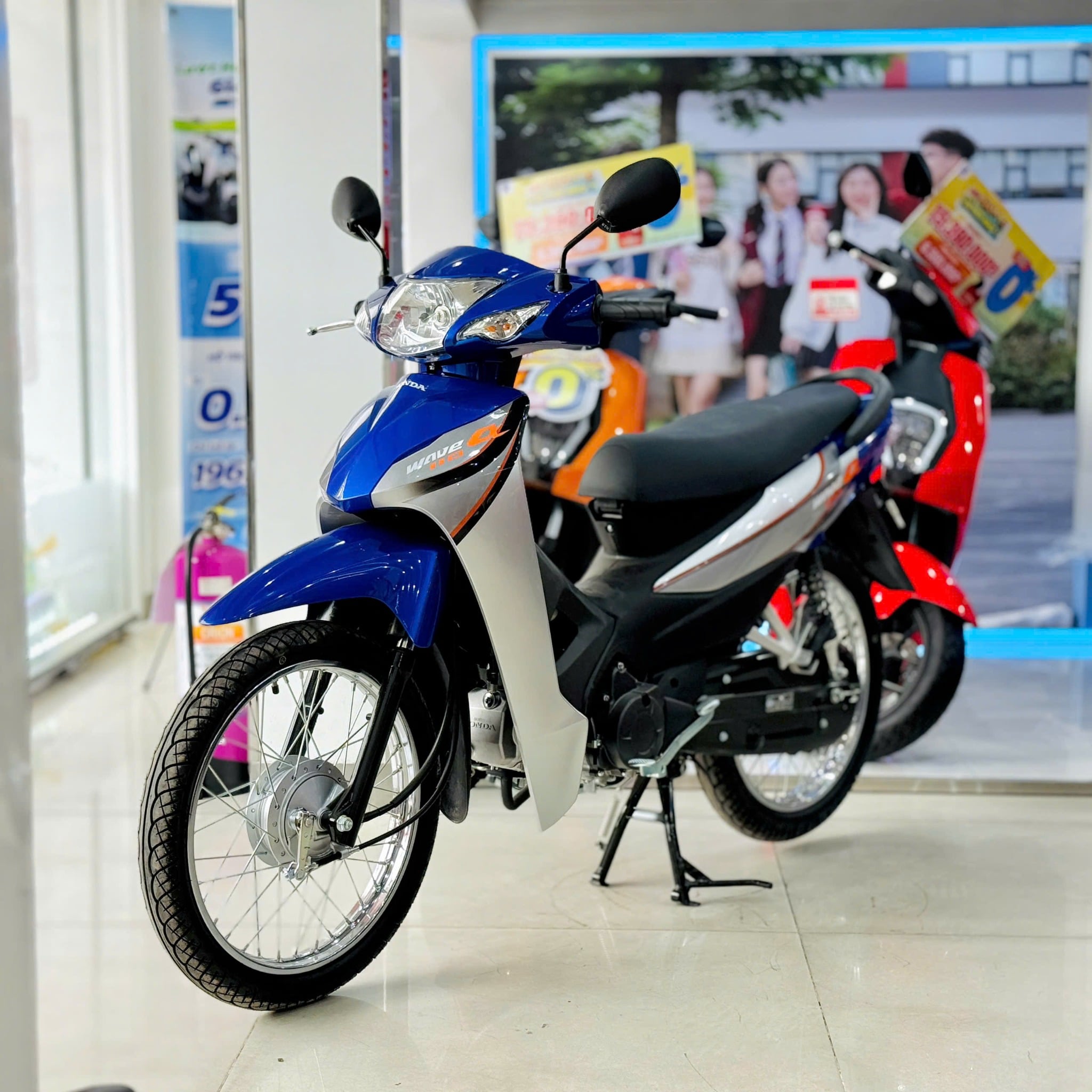 WAVE ALPHA XANH BẠC ĐẤU TEM