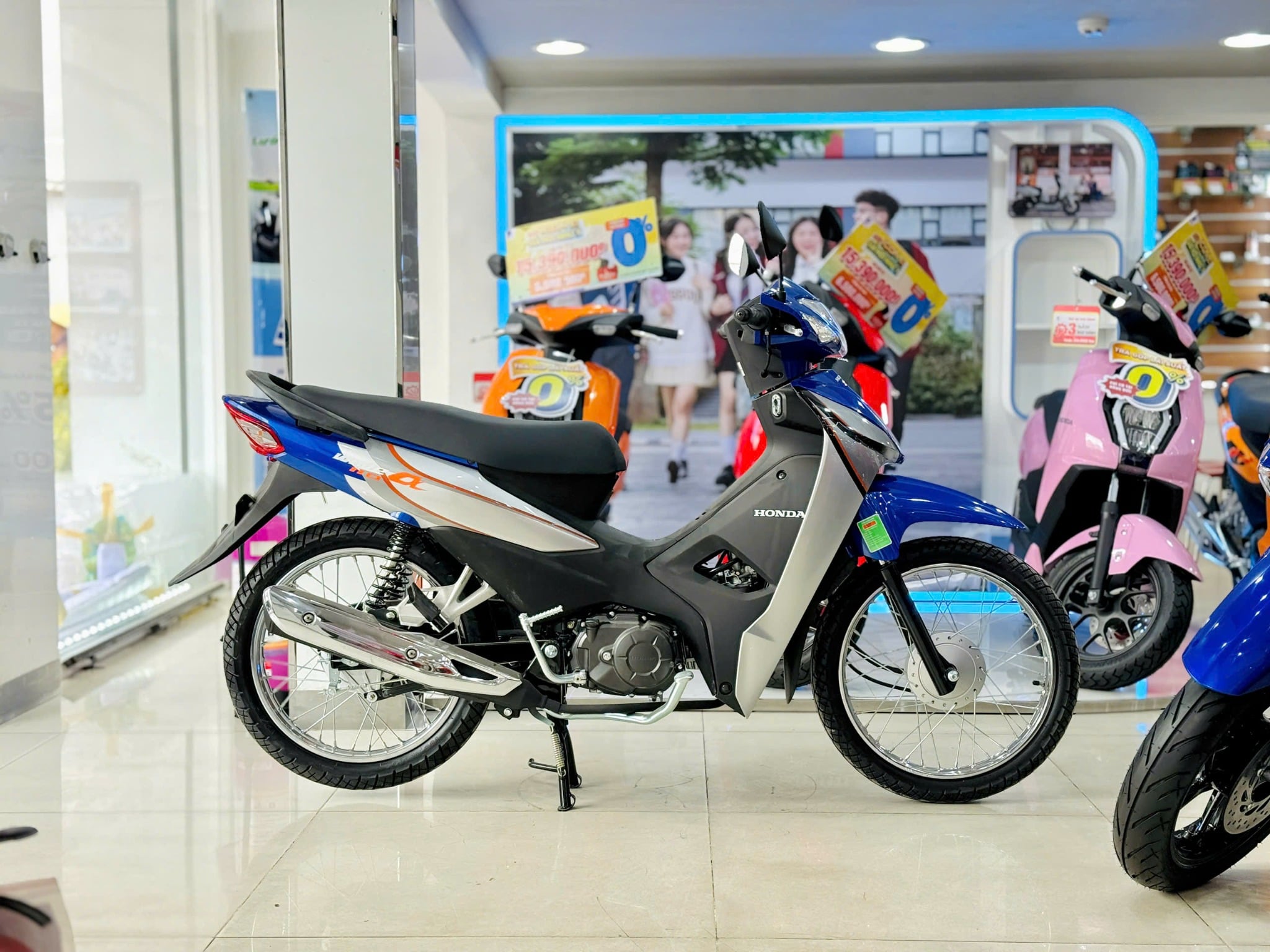 WAVE ALPHA XANH BẠC ĐẤU TEM