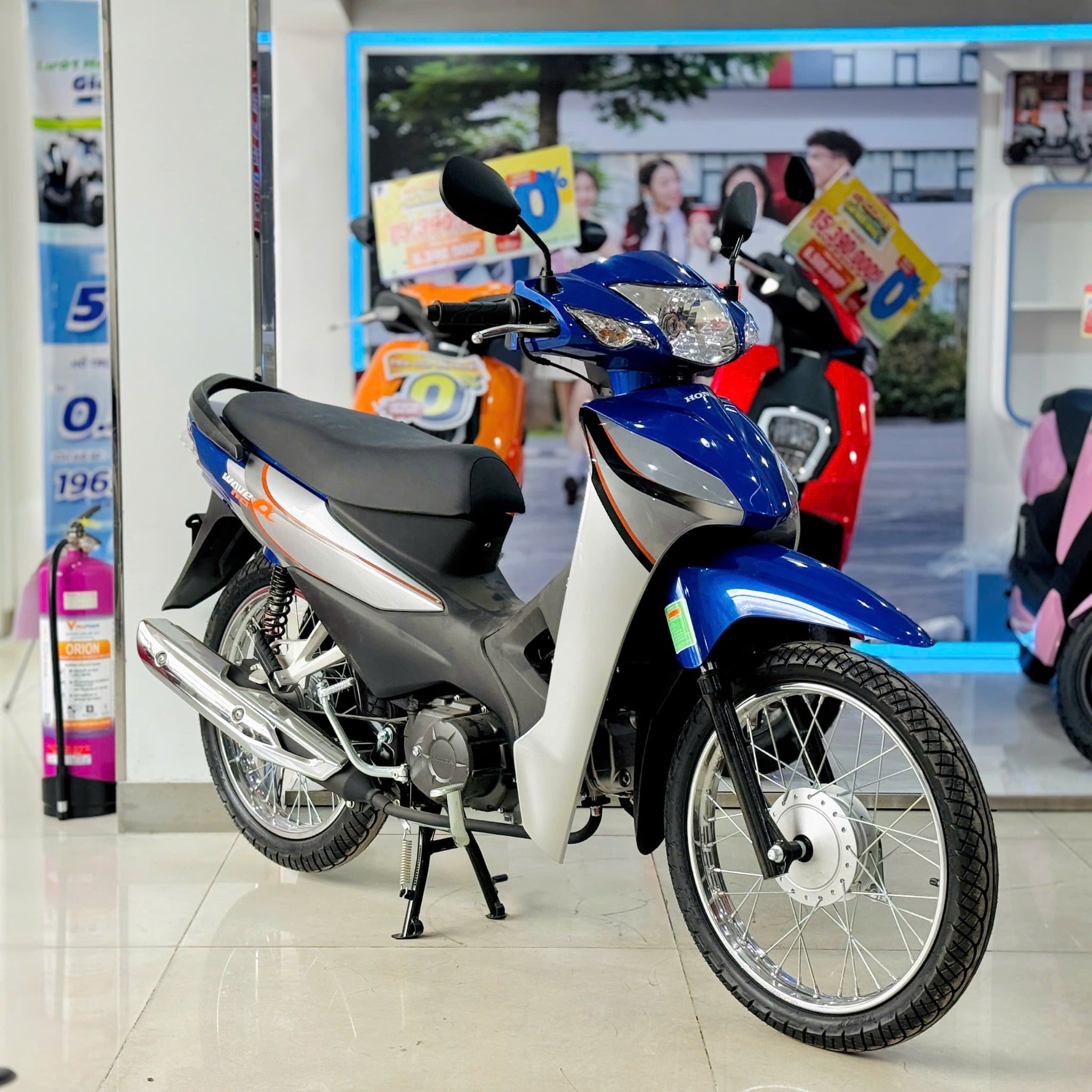 WAVE ALPHA XANH BẠC ĐẤU TEM
