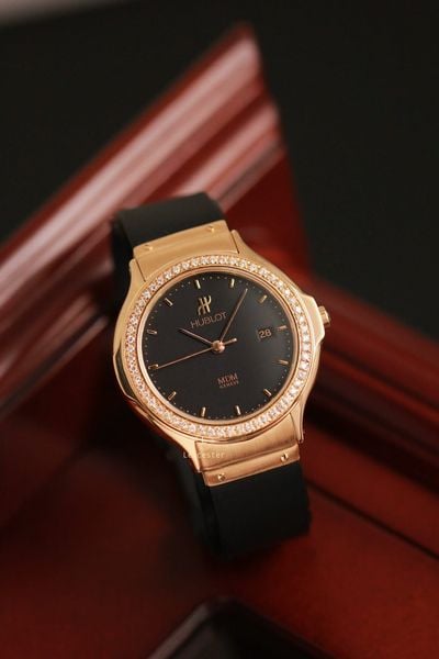  HUBLOT MDM 18K ROSE GOLD DIAMOND Ref 1412.8 