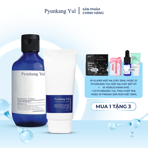 Combo Nước hoa hồng cấp ẩm Essence Toner 200ml + Kem chống nắng nâng tone làm dịu và bảo vệ da ATO Mild Sun Cream 75ml