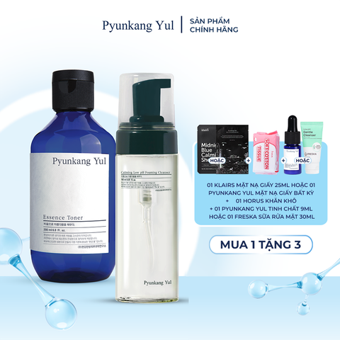 Combo Nước hoa hồng cấp ẩm Pyunkang Yul 200ml + Sữa rửa mặt Calming Low pH Foaming Cleanser 150ml