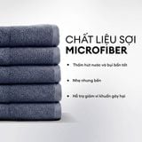  Combo 3 khăn lau mặt, khăn tắm cao cấp microfiber 2 xám + 1 trắng Men Stay Simplicity 35cm x 75cm 