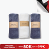  Combo 3 khăn lau mặt, khăn tắm cao cấp microfiber 2 xám + 1 trắng Men Stay Simplicity 35cm x 75cm 
