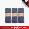  Combo 3 khăn lau mặt, khăn tắm cao cấp microfiber xám Men Stay Simplicity 35cm x 75cm 
