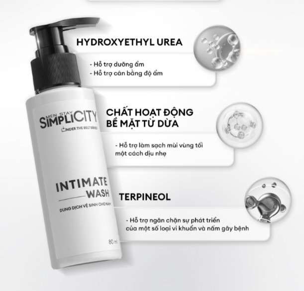 Dung dịch vệ sinh nam giảm ngứa, làm sạch & ngăn mùi hiệu quả Intimate Wash 80ml 