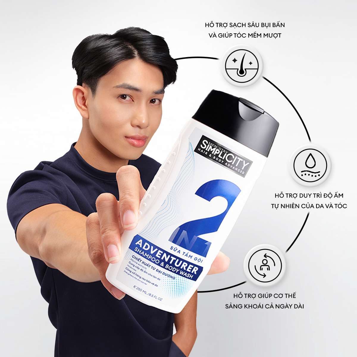  Sữa tắm gội 2in1 Adventurer 250ml 