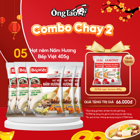  Combo Chay Tiết Kiệm - 4 Hạt nêm Nấm Hương Bếp Việt 405g + 2 Bột ngọt JAMONO 400g + 1 Hạt nêm Nấm Hương Bếp Việt 405g 