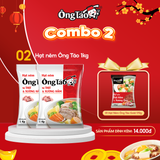 [Combo 2kg] - 2 gói Hạt nêm Ông Táo 1kg + 1 gói 170g | Không chất bảo quản | Chiết xuất thịt thật | Đậm đà tự nhiên 