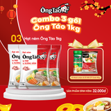  [Combo 3kg] - 3 gói Hạt Nêm Ông Táo 1kg + 1 Hạt Nêm Ông Táo Gold 45g + 1 Muối Chấm Tôm Chua Cay Ông Táo 120g 