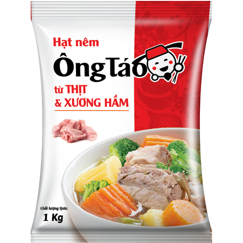  [Combo 2kg] - 2 gói Hạt nêm Ông Táo 1kg + 1 gói 170g | Không chất bảo quản | Chiết xuất thịt thật | Đậm đà tự nhiên 
