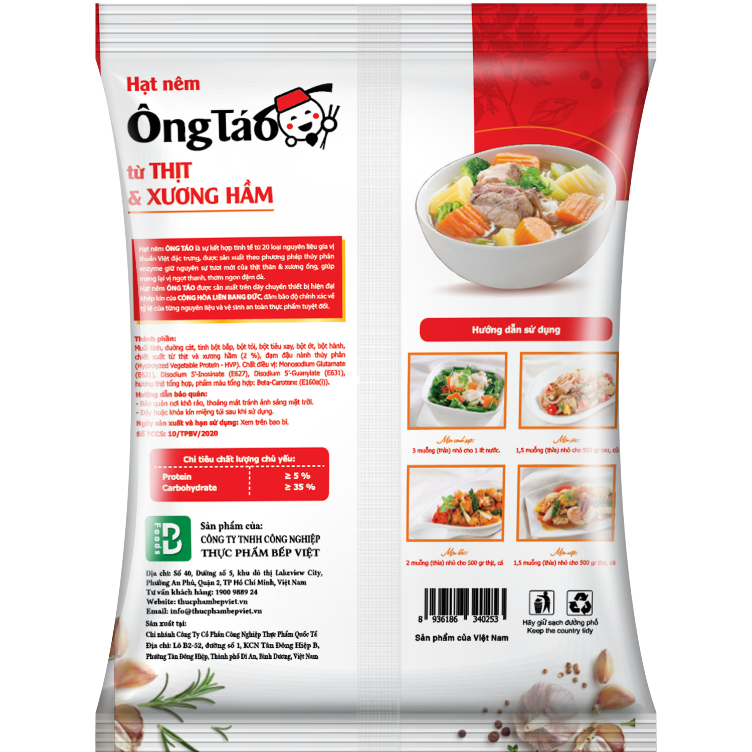  [Combo 2kg] - 2 gói Hạt nêm Ông Táo 1kg + 1 gói 170g | Không chất bảo quản | Chiết xuất thịt thật | Đậm đà tự nhiên 