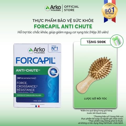 TPBVSK Arkopharma FORCAPIL ANTICHUTE - Viên uống hỗ trợ tóc chắc khỏe, cải thiện tóc yếu, gãy rụng (Hộp 30 viên)