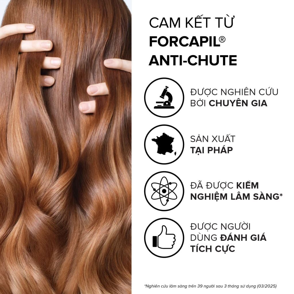 Viên uống mọc tóc, giảm rụng tóc Biotin Pháp Arkopharma dưỡng nang tóc, tóc chắc khoẻ-TPBVSK Forcapil Antichute 30v