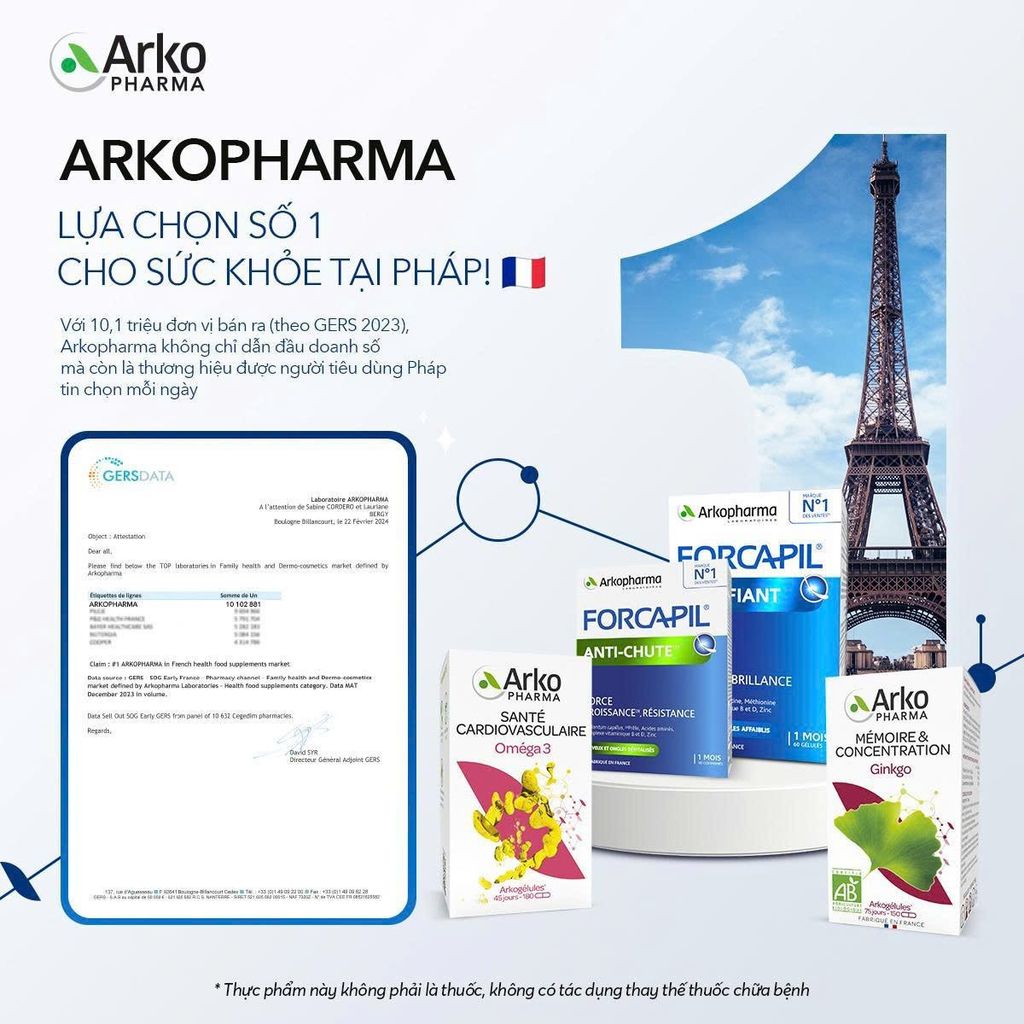 Gói uống hỗ trợ đường tiết niệu Pháp Arkopharma giúp giảm viêm đường tiết niệu-TPBVSK Cys-Control Canneberge (20 gói)