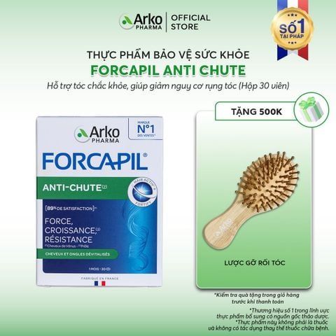 [LIVESTREAM] TPBVSK Arkopharma FORCAPIL ANTICHUTE - Viên uống hỗ trợ tóc chắc khỏe, cải thiện tóc yếu, gãy rụng (Hộp 30 viên)