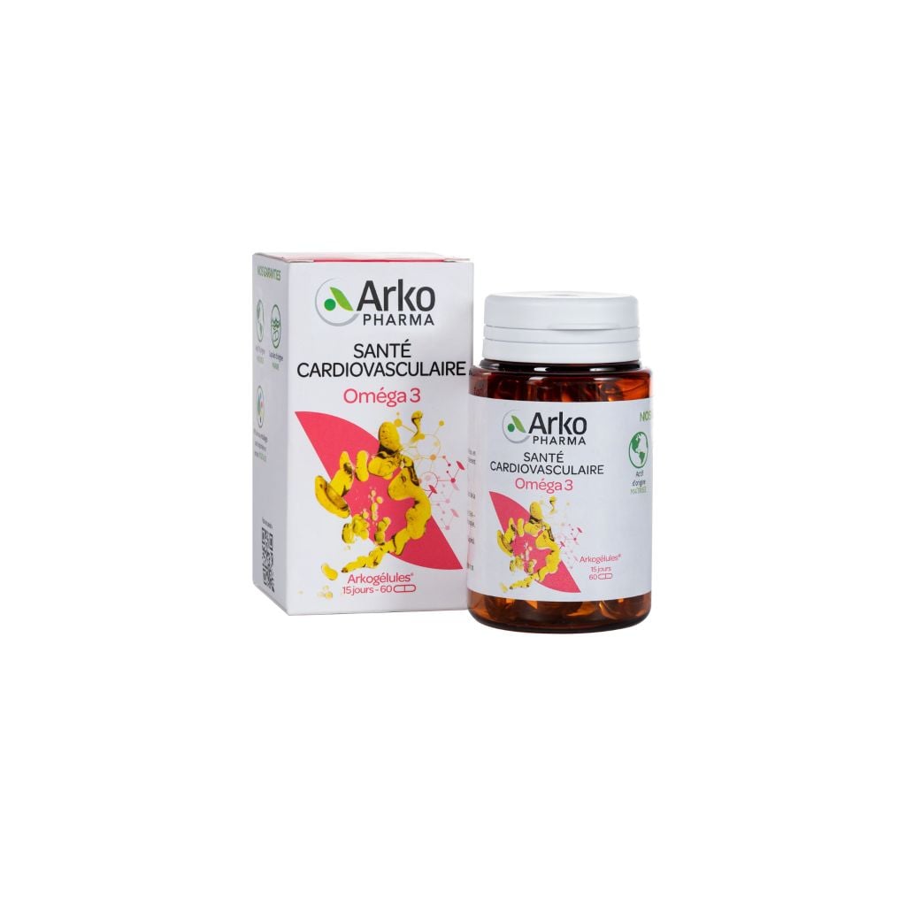 TPBVSK Arkopharma ARKOGELULES OMEGA 3 - Viên uống Omega 3 hỗ trợ tăng cường sức khỏe tim mạch (hộp 60 viên)