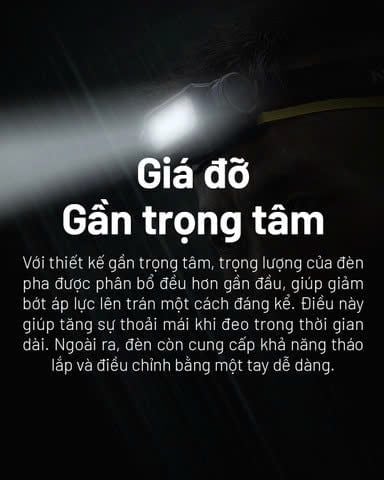 Đèn pin đội đầu NITECORE HC65 UHE sáng 2000 lumens chiếu xa 222m pin 18650 4000mAh