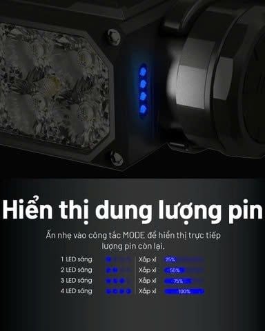Đèn pin đội đầu NITECORE HC65 UHE sáng 2000 lumens chiếu xa 222m pin 18650 4000mAh