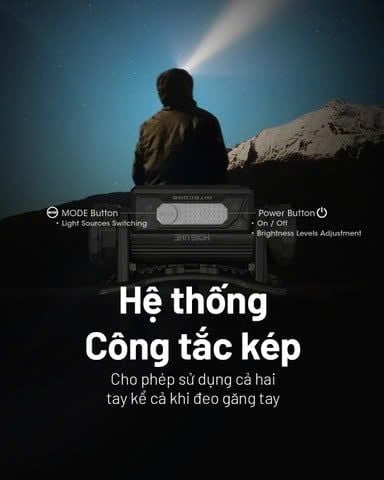 Đèn pin đội đầu NITECORE HC65 UHE sáng 2000 lumens chiếu xa 222m pin 18650 4000mAh