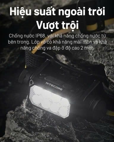 Đèn pin đội đầu NITECORE HC65 UHE sáng 2000 lumens chiếu xa 222m pin 18650 4000mAh