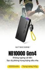 Sạc dự phòng NITECORE NB10000 Gen 4 10000 mAh sợi carbon siêu nhẹ chống nước, đèn sạc RGB