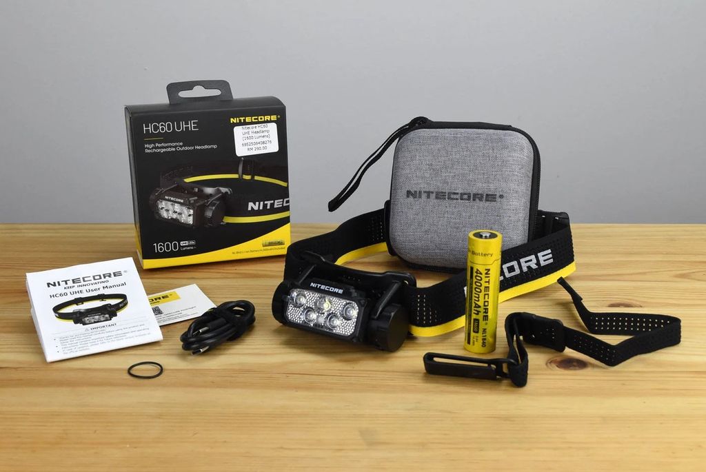 Đèn pin đội đầu Nitecore HC60 UHE độ sáng 400 lumens - chiếu xa 81m - thời gian sáng 14 giờ
