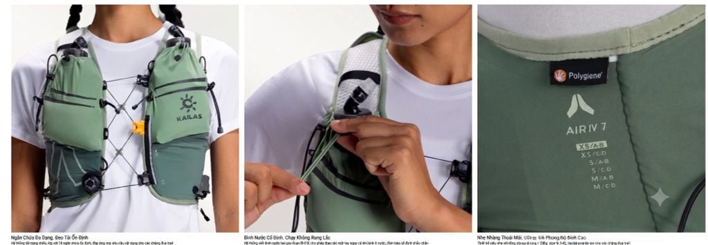 Vest nước chạy địa hình Kailas Fuga Air 7 Ⅳ Trail Running Vest Pack Women's