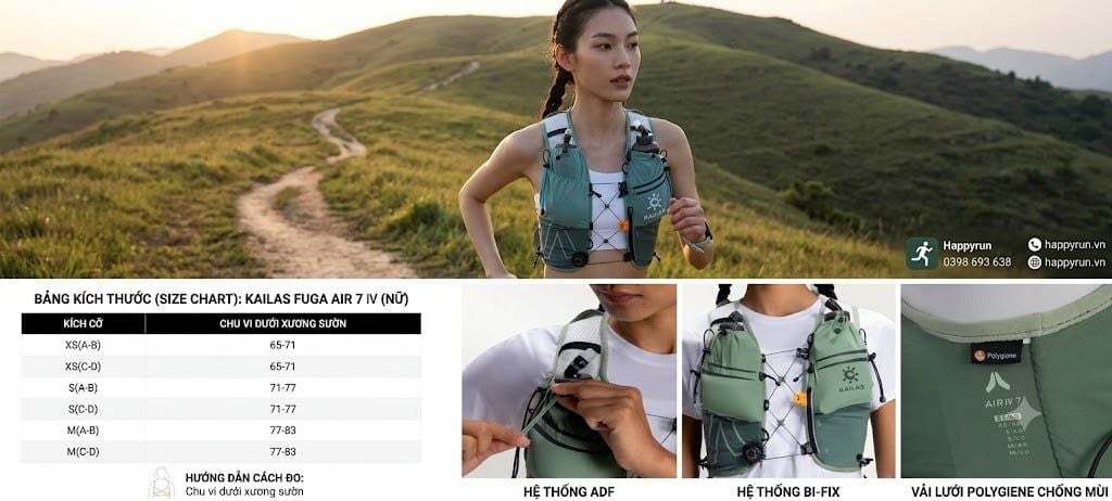 Vest nước chạy địa hình Kailas Fuga Air 7 Ⅳ Trail Running Vest Pack Women's