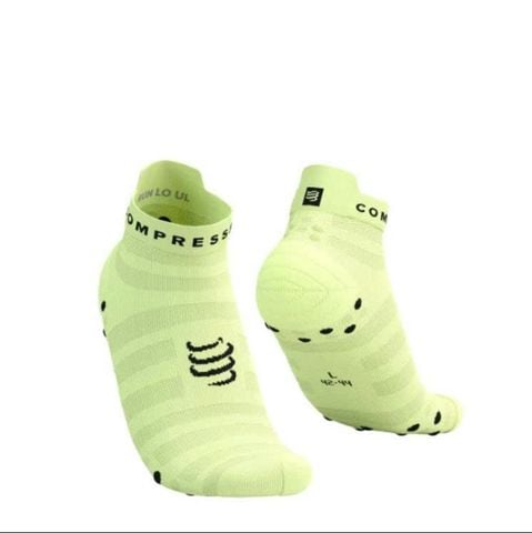 Tất chạy bộ Compressport Pro Racing Socks v4.0 Ultralight Run Low - Xanh Lime (Shadow Lime/Black)