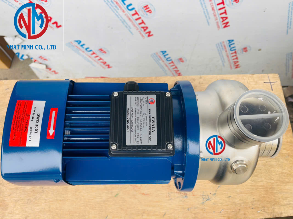 Máy bơm ly tâm cánh hở inox Ewala DWO 300T