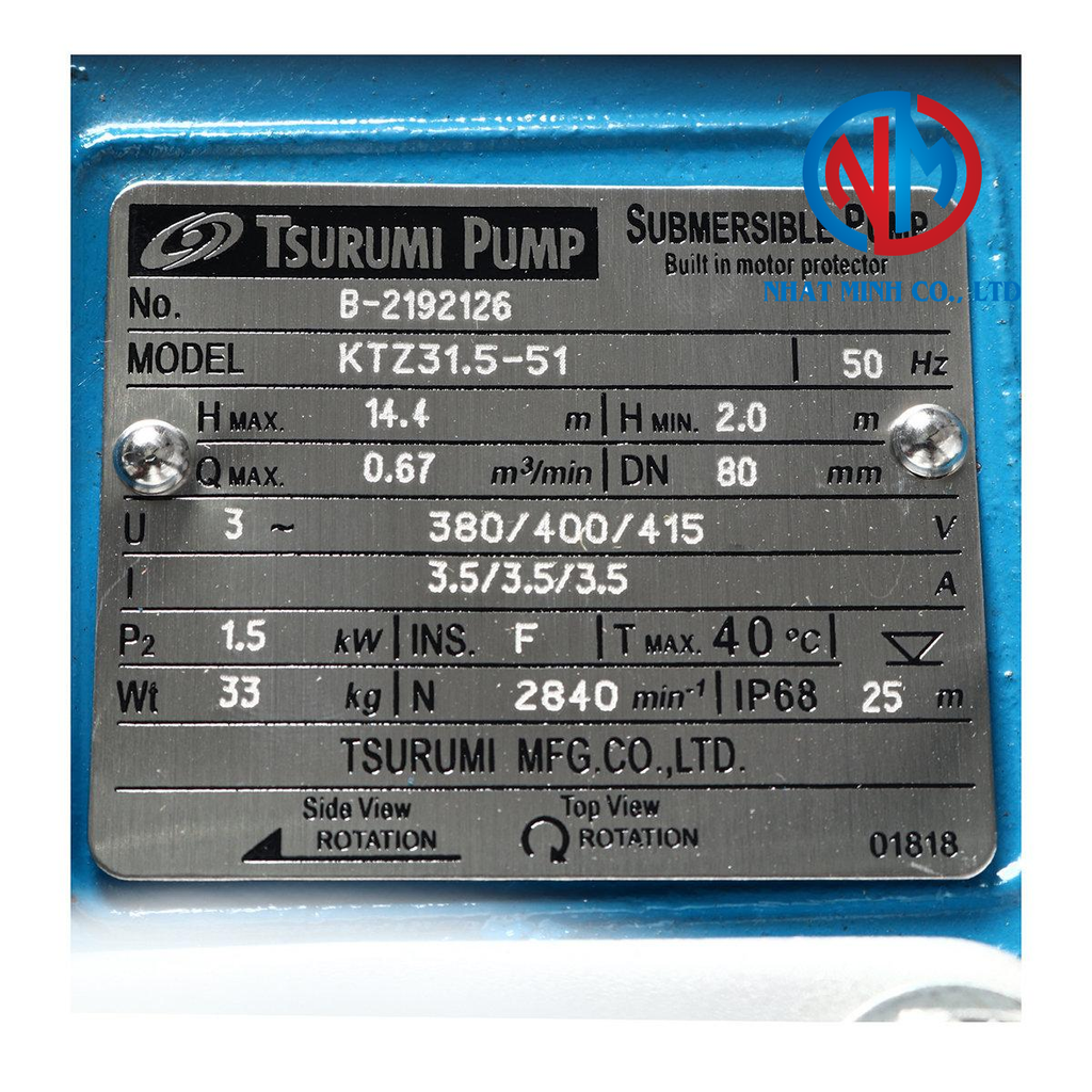 Máy bơm chìm nước thải Tsurumi KTZ31.5