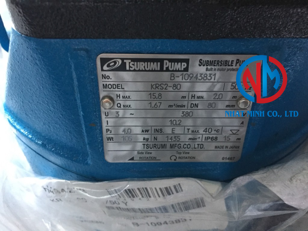 Bơm chìm bùn đặc Tsurumi KRS2-80