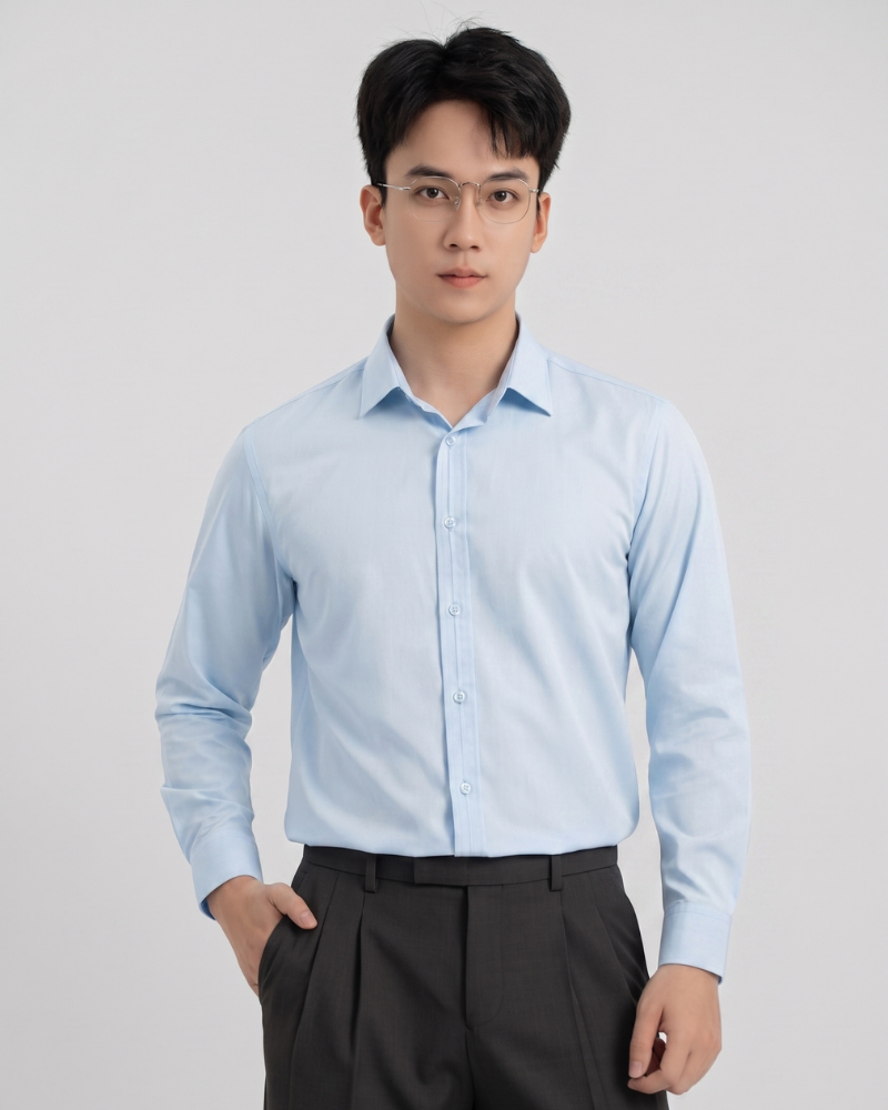 Áo Sơ Mi Dài Tay Classic Fit Generos 010126197MF Xanh #1